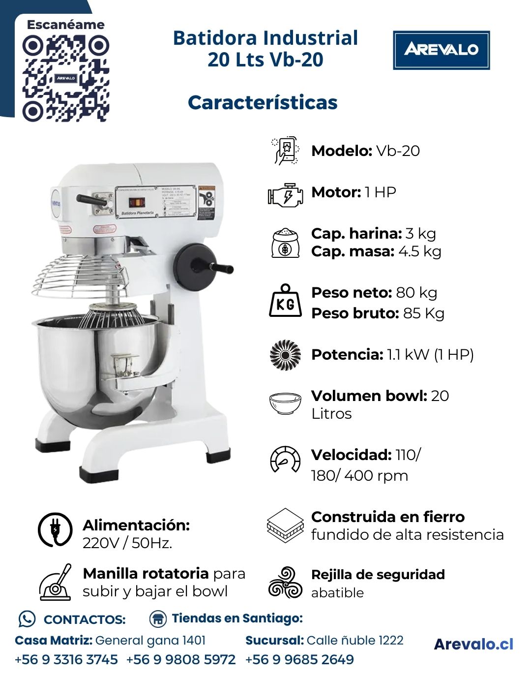 Batidora Industrial VB-20 Litros - Imagen 4