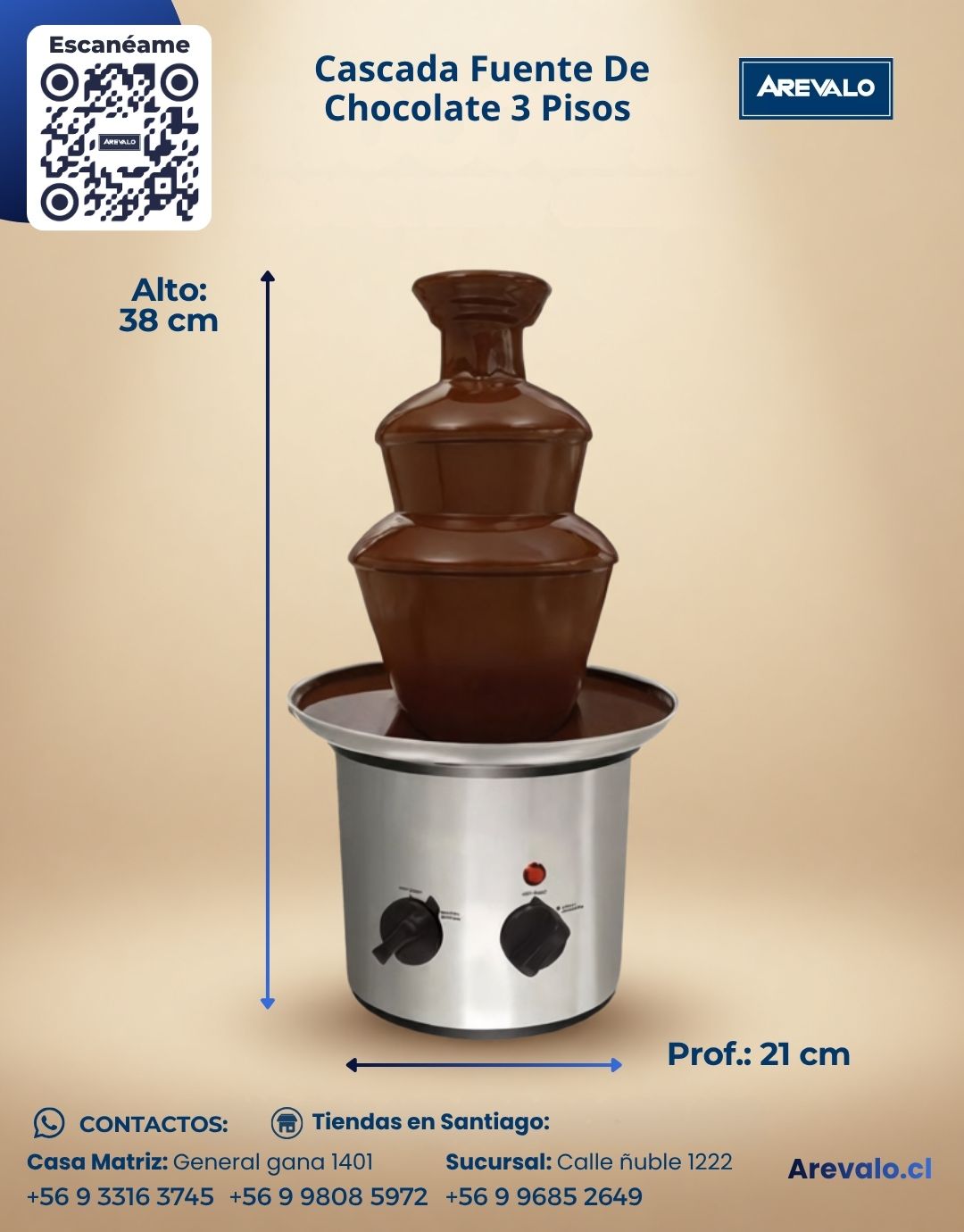 Cascada Fuente De Chocolate 3 Pisos Arevalo - Imagen 3