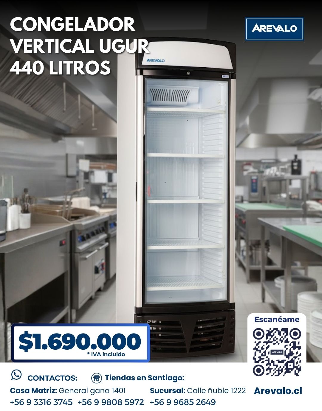 Congelador Vertical Ugur 440 Litros - Imagen 5