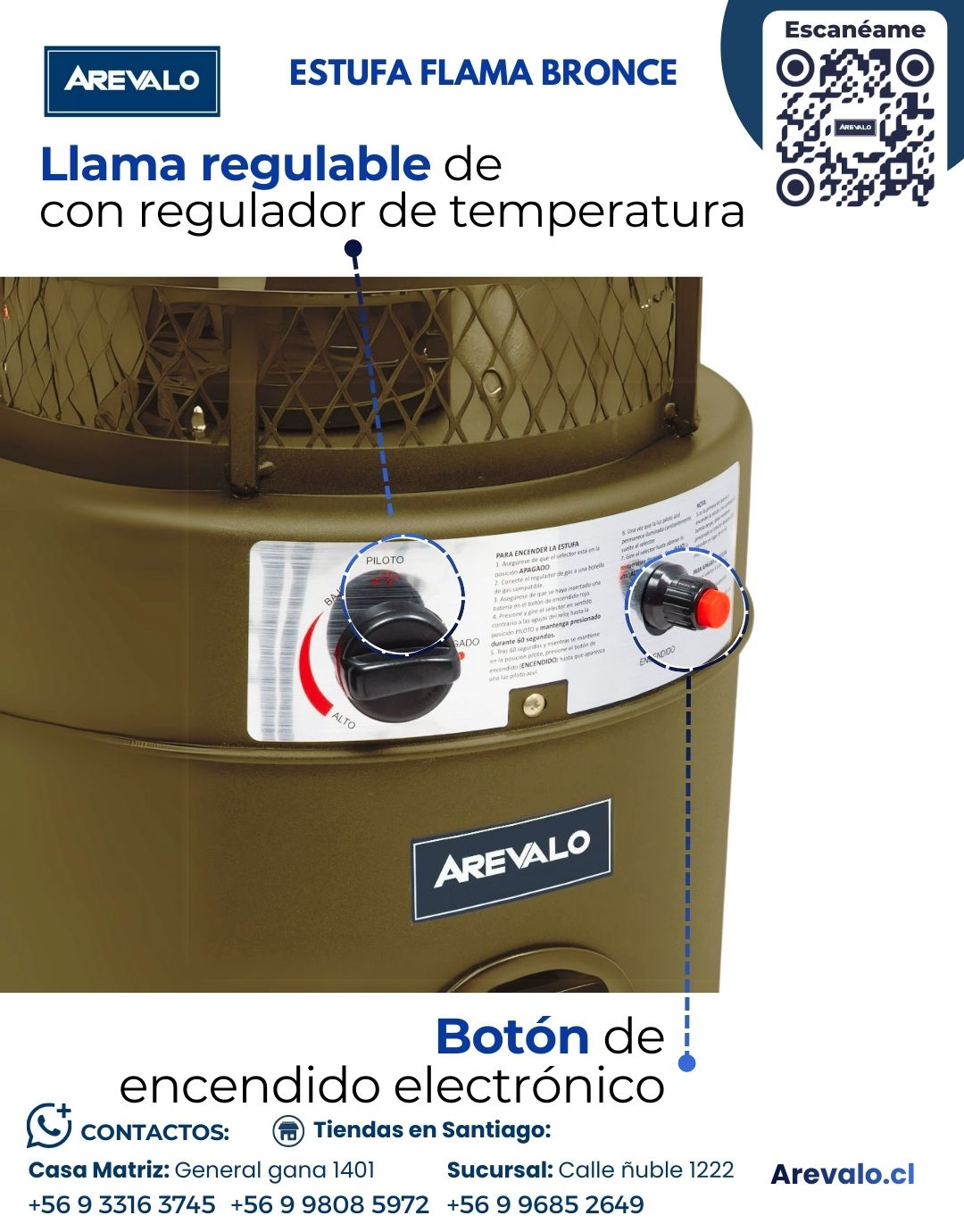 Estufa De Patio Modelo Flama Color Bronce+ Cobertor De Regalo - Imagen 6