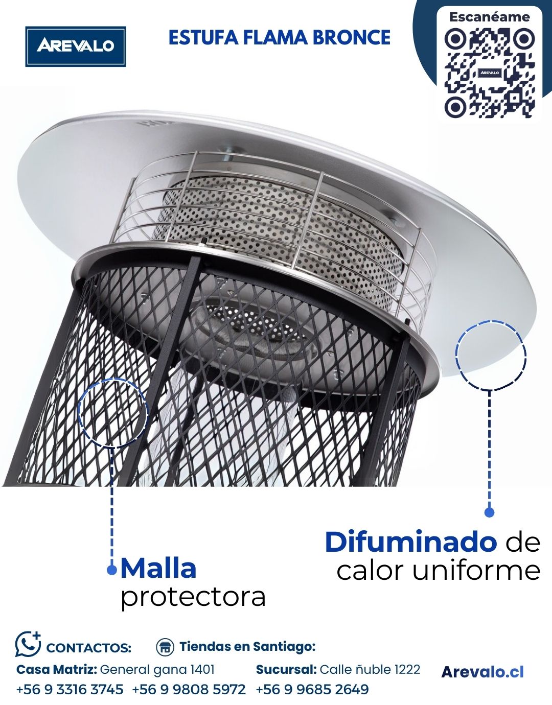 Estufa De Patio Modelo Flama Color Bronce+ Cobertor De Regalo - Imagen 7