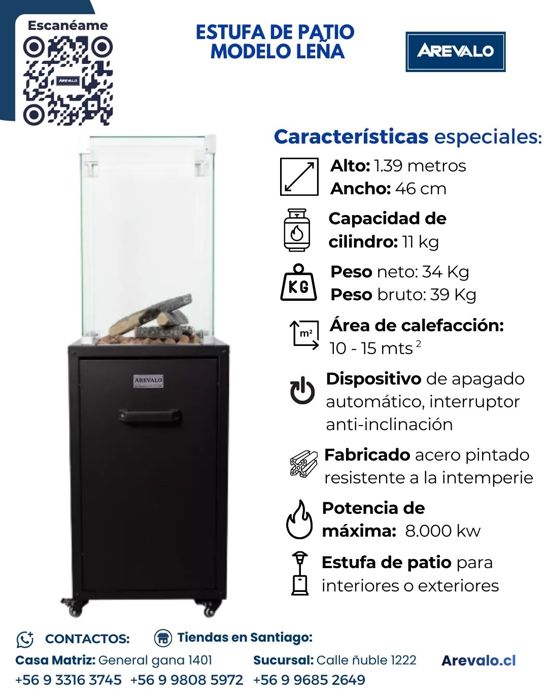 Estufa De Patio Modelo Leña + Cobertor De Regalo - Imagen 5