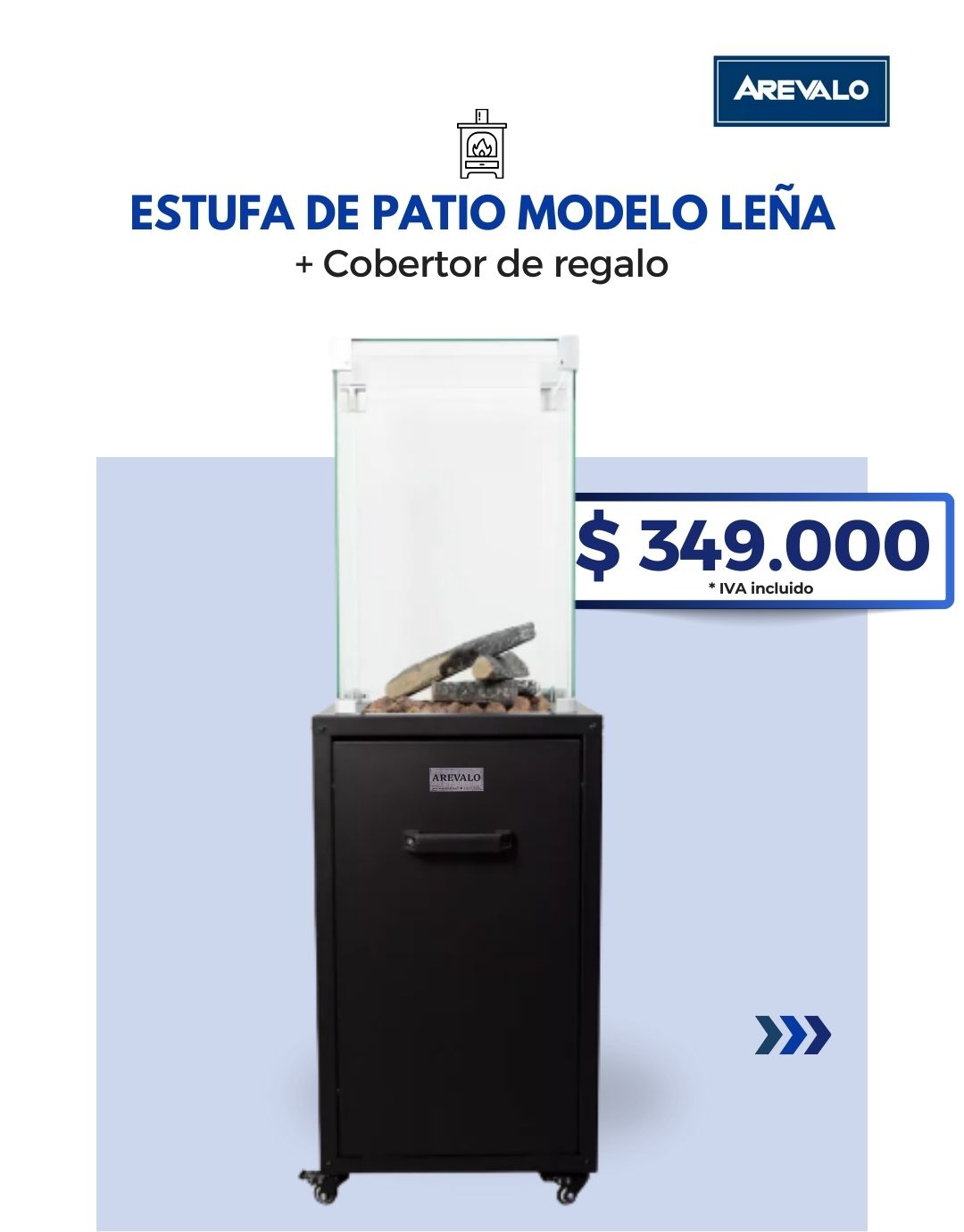 Estufa De Patio Modelo Leña + Cobertor De Regalo - Imagen 6