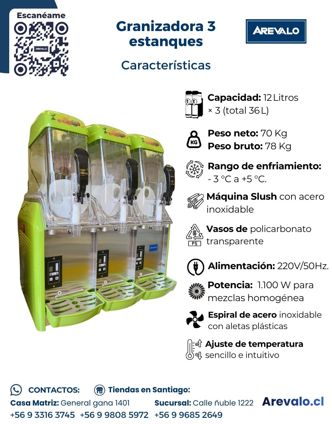 Granizadora 3 Estanques De 12 L - Imagen 7