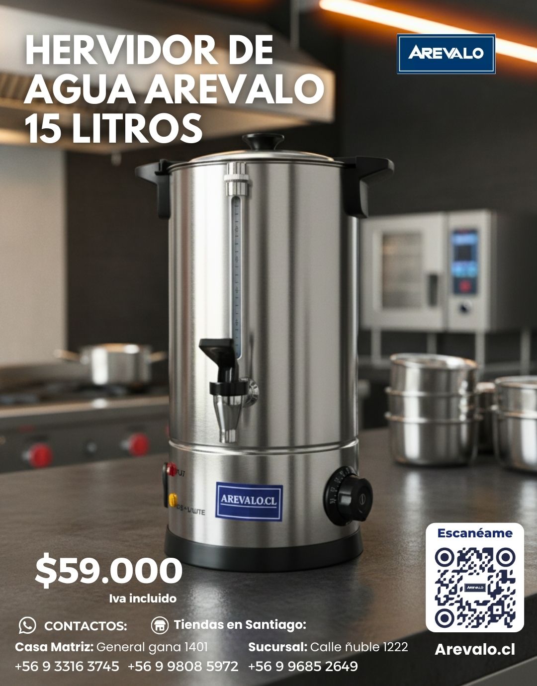 Hervidor De Agua Arevalo 15 Litros - Imagen 6