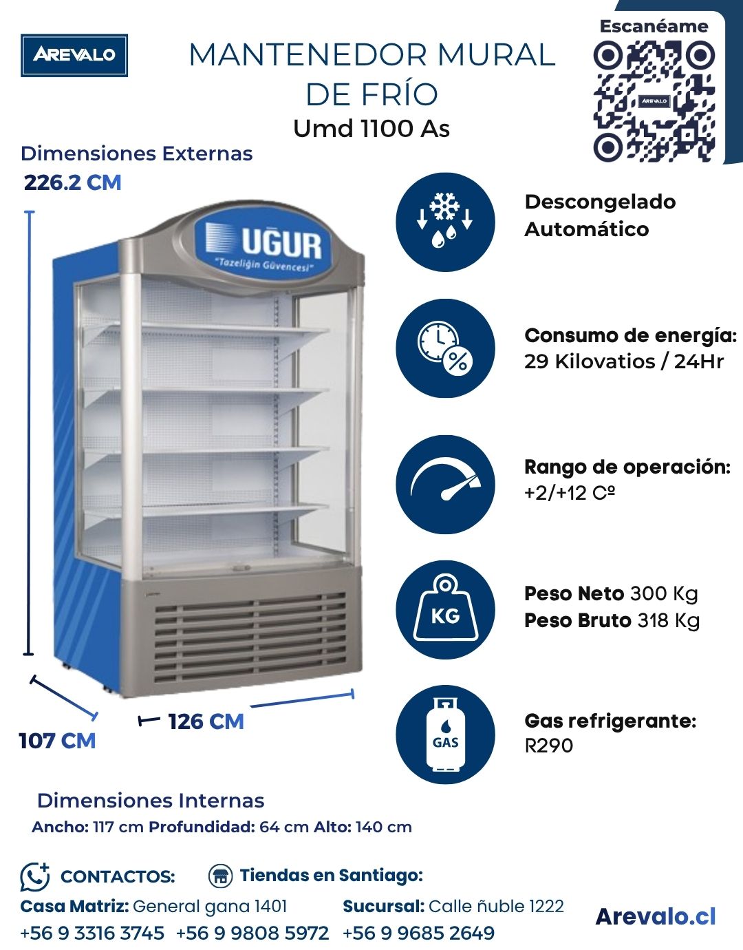Mantenedor Mural De Frio Modelo Umd 1100 As - Imagen 4