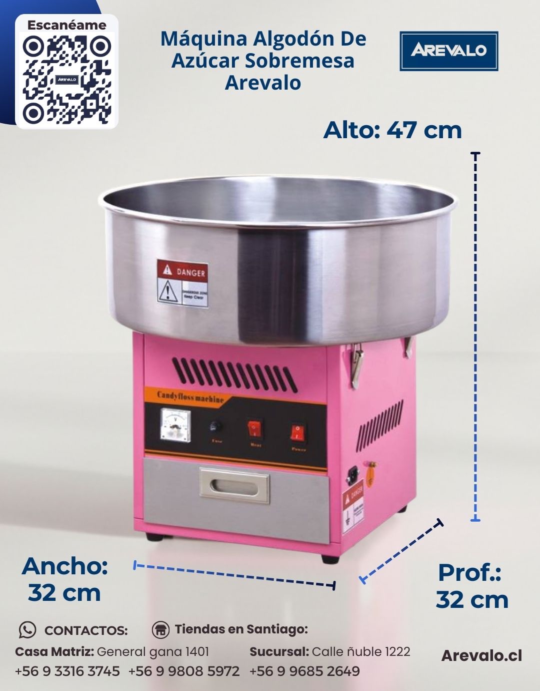 Máquina Algodón De Azúcar Sobremesa Arevalo - Imagen 3