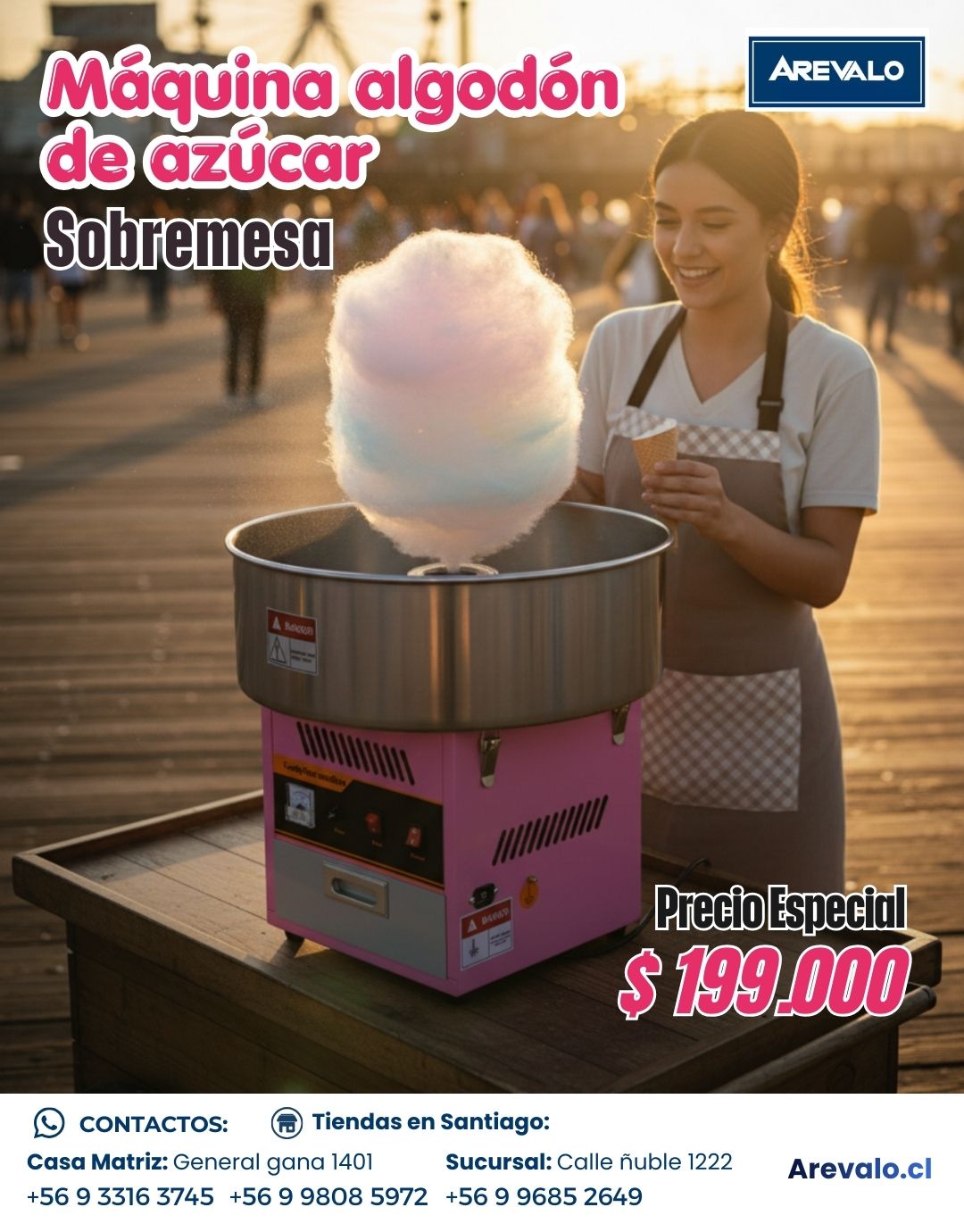 Máquina Algodón De Azúcar Sobremesa Arevalo - Imagen 7