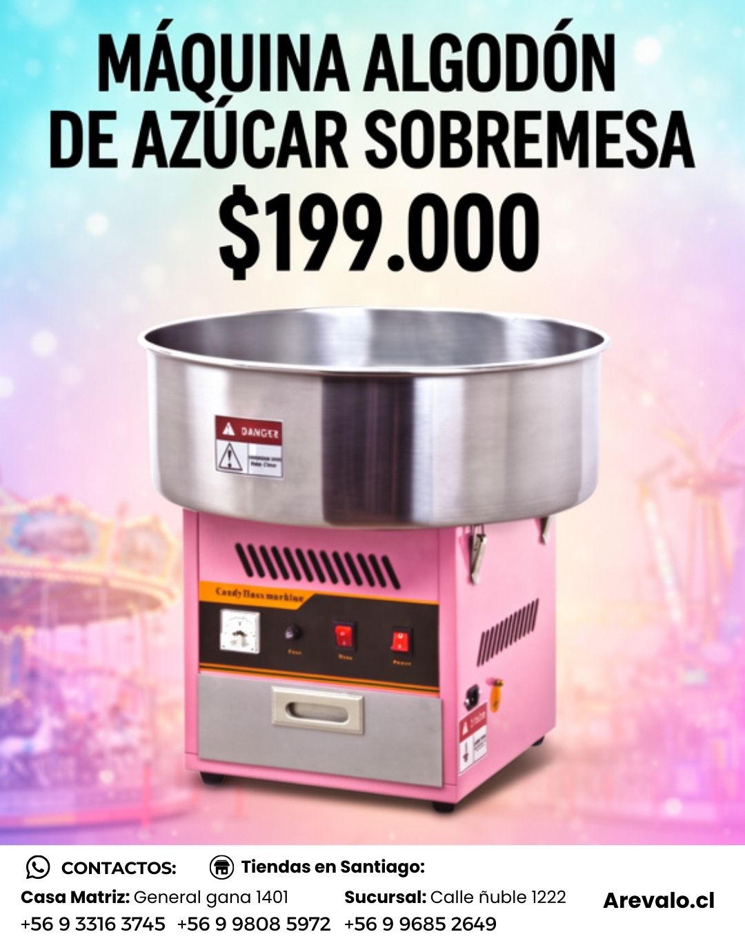 Máquina Algodón De Azúcar Sobremesa Arevalo - Imagen 8