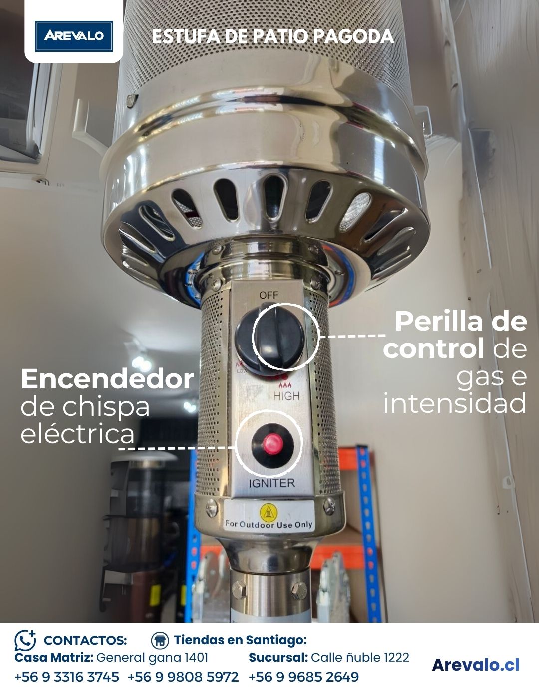 Estufa De Patio Pagoda Acero Inoxidable + Cobertor De Regalo - Imagen 6