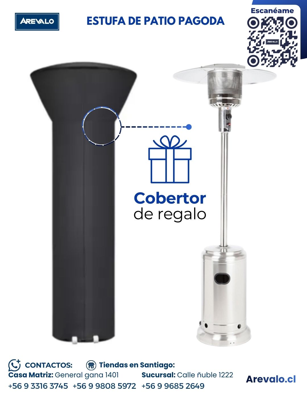 Estufa De Patio Pagoda Acero Inoxidable + Cobertor De Regalo - Imagen 7