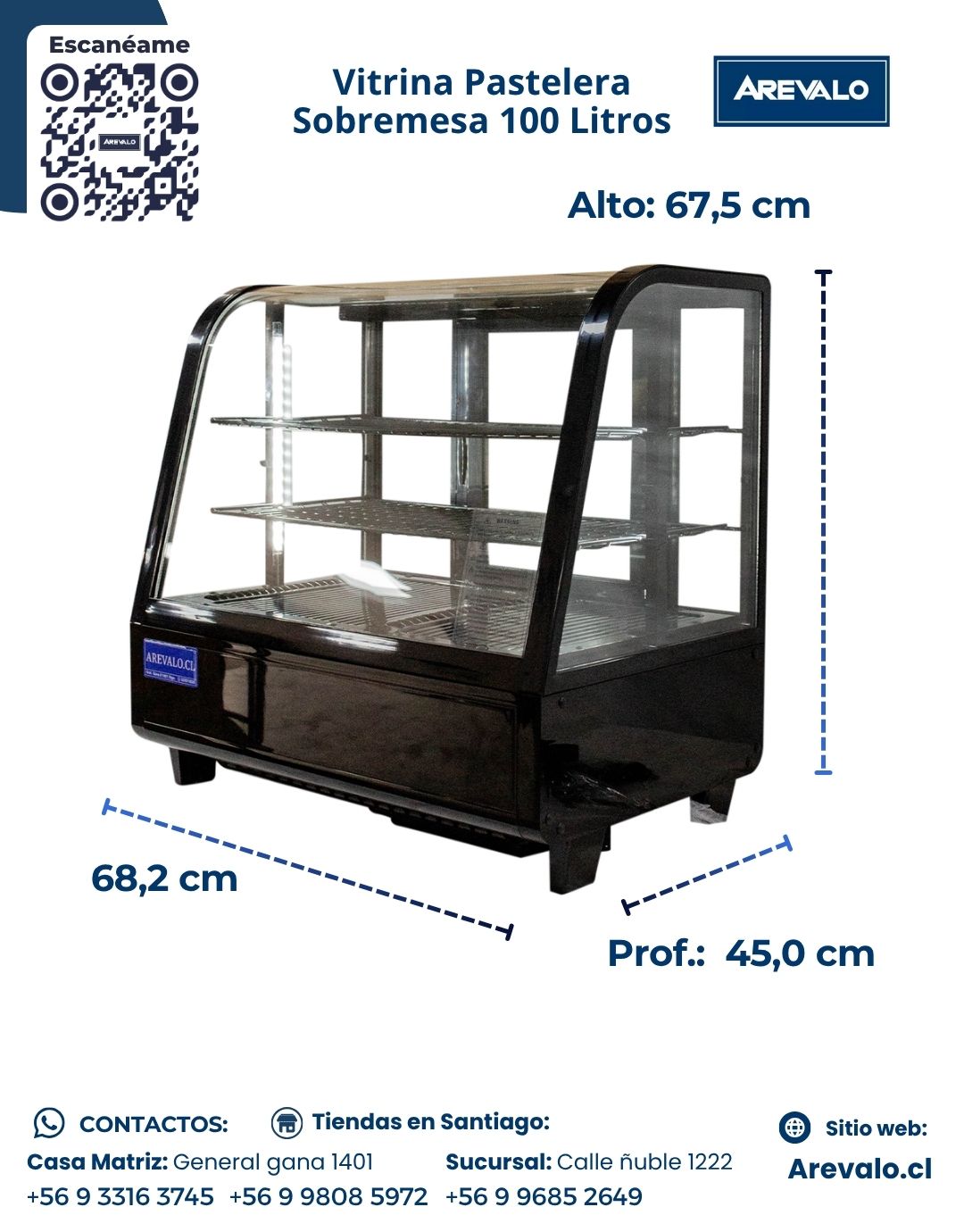 Vitrina Pastelera Sobremesa 100 Litros - Imagen 4