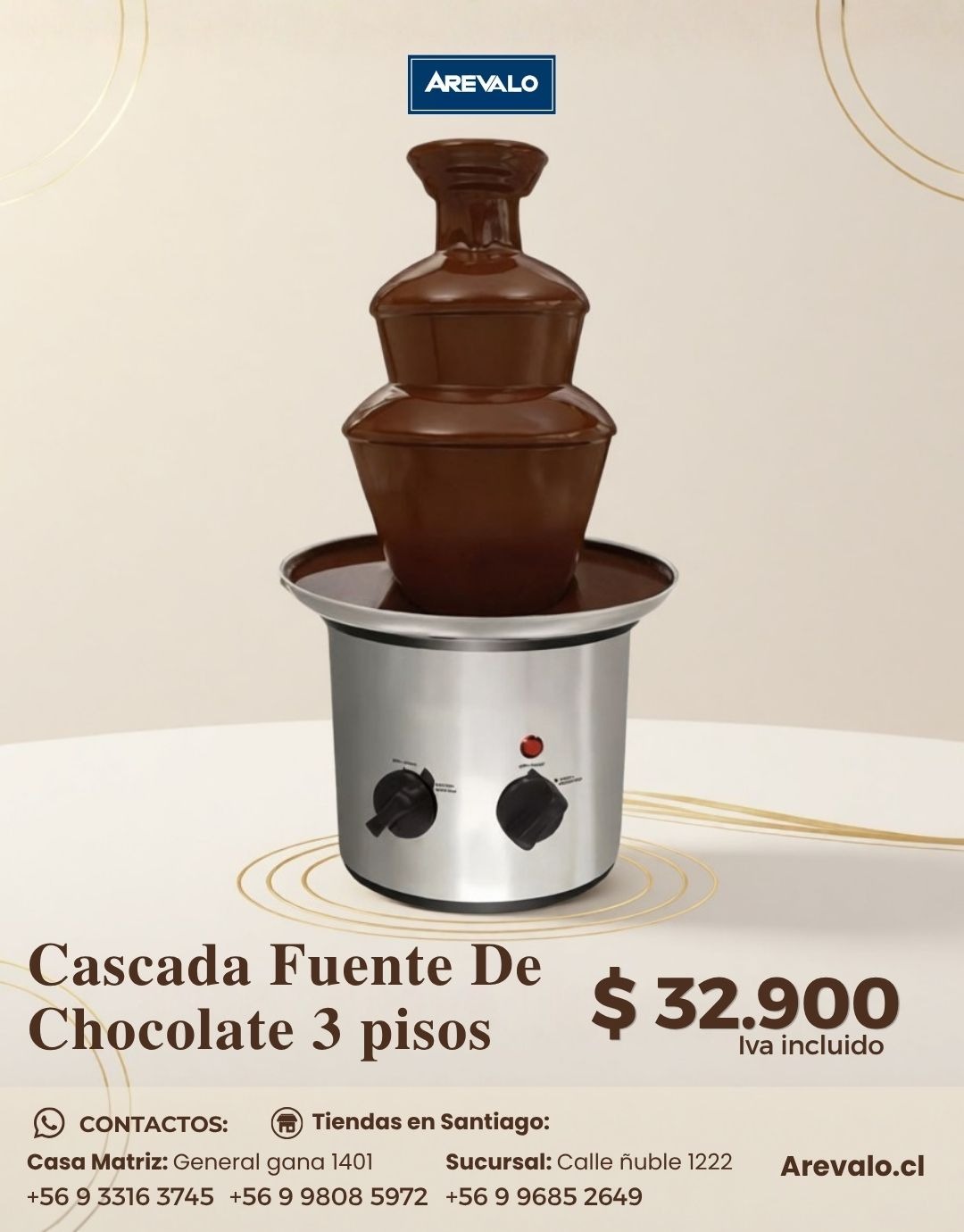 Cascada Fuente De Chocolate 3 Pisos Arevalo - Imagen 6