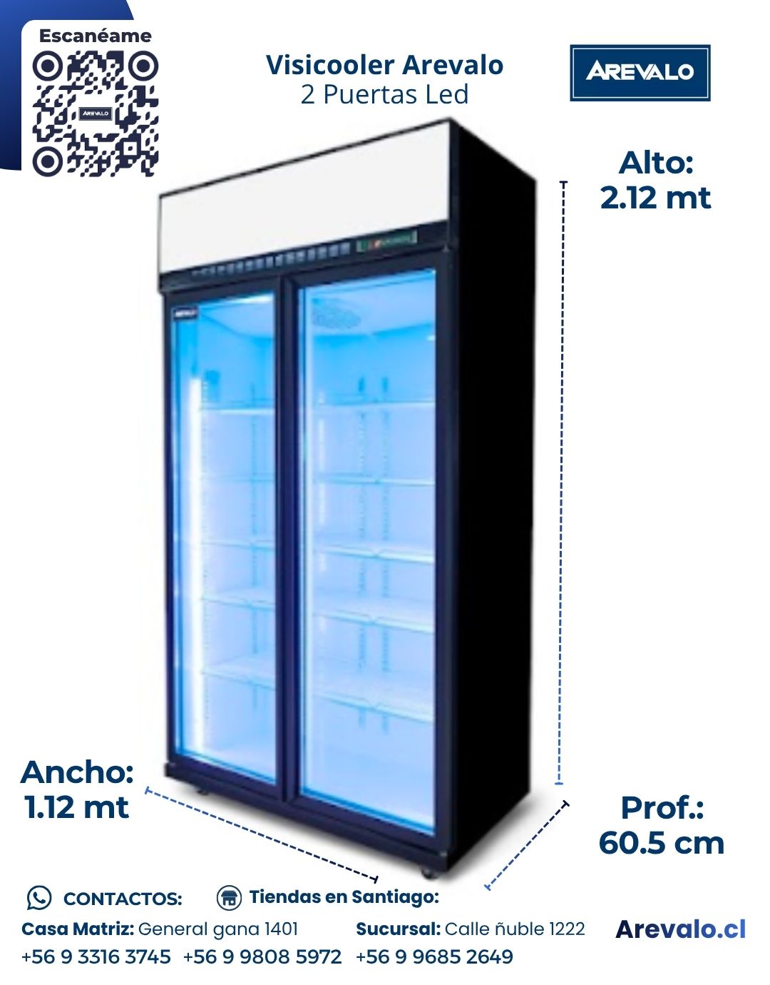 Visicooler Arevalo 2 Puertas Led - Imagen 4