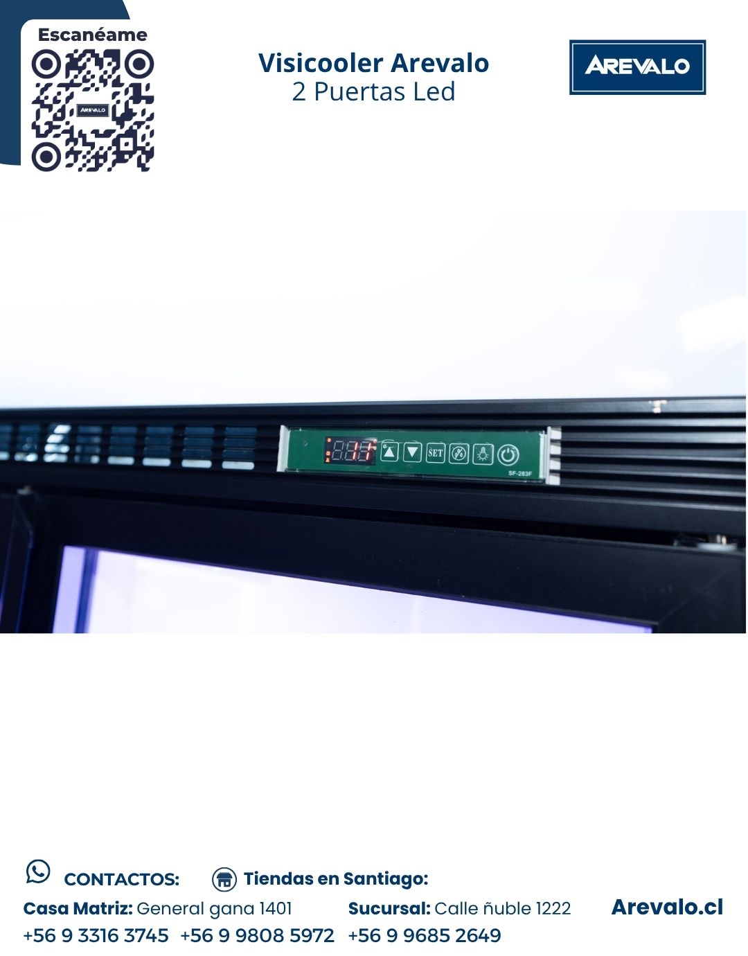 Visicooler Arevalo 2 Puertas Led - Imagen 5