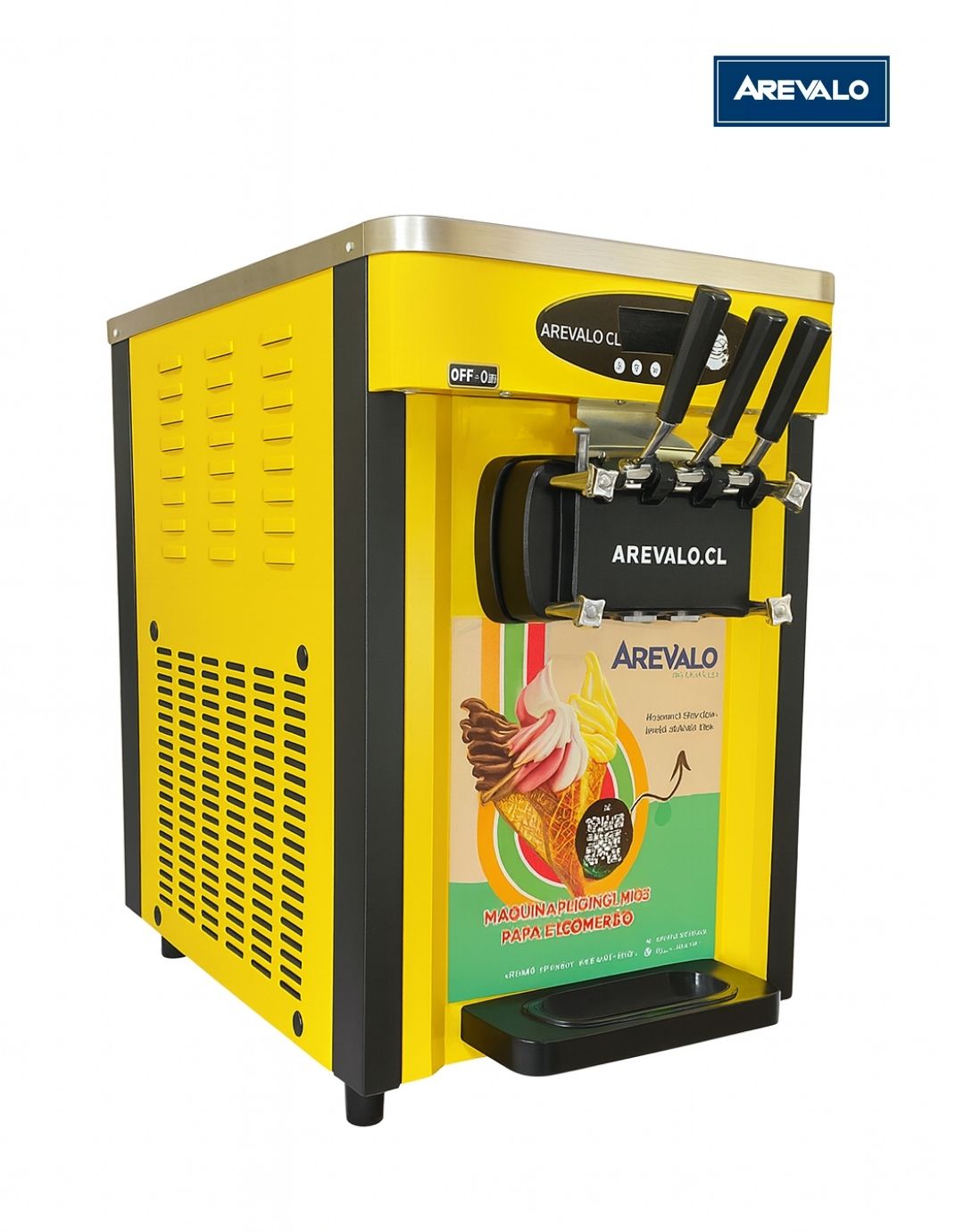 Máquina de Helado Soft Sobremesa Arevalo Amarilla