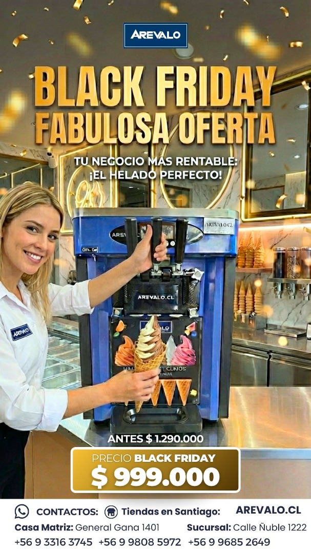 Máquina de Helado Soft Sobremesa Arevalo Azul