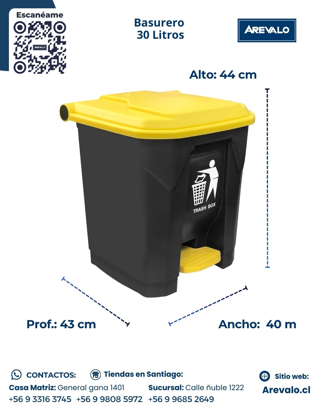 Basurero con Pedal Arévalo 30 Litros - Imagen 4