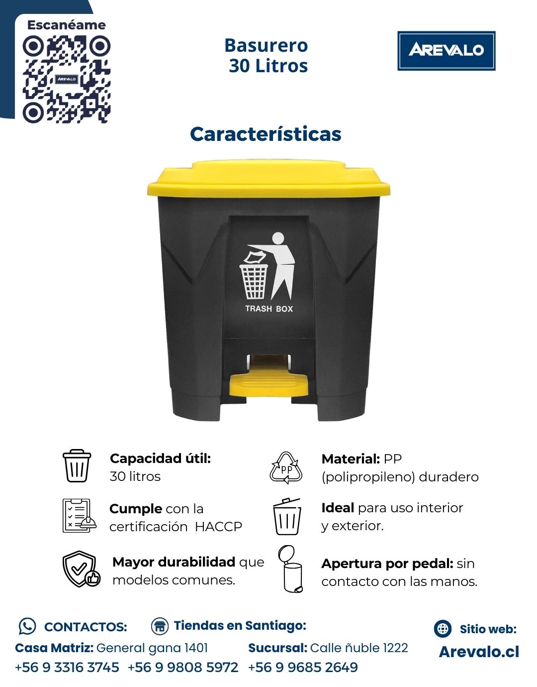 Basurero con Pedal Arévalo 30 Litros - Imagen 5