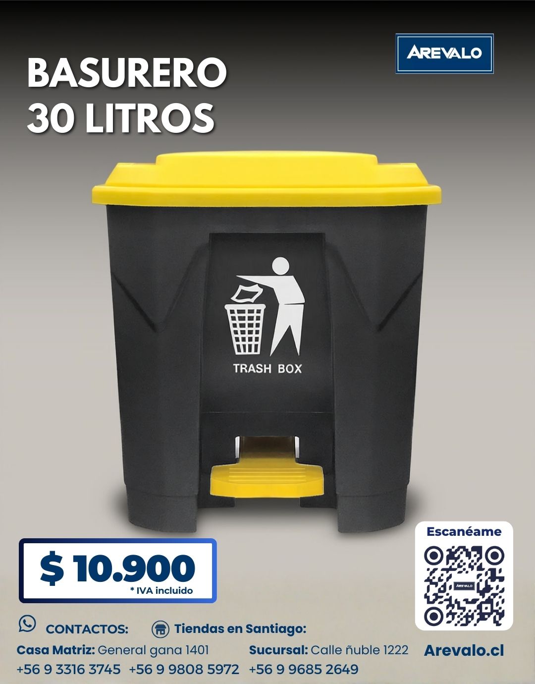 Basurero con Pedal Arévalo 30 Litros - Imagen 6