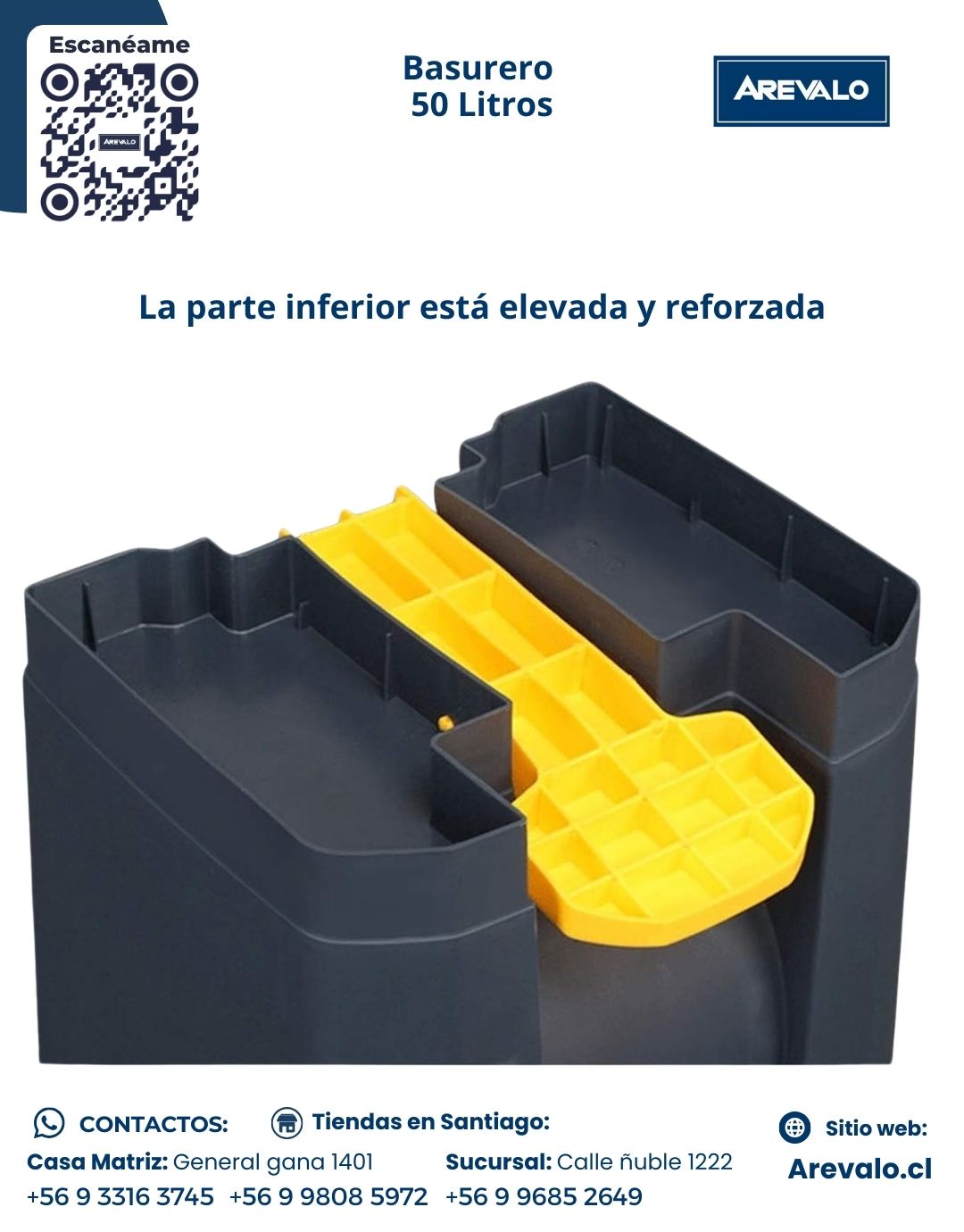 Basurero con Pedal de 50L – Arévalo - Imagen 3