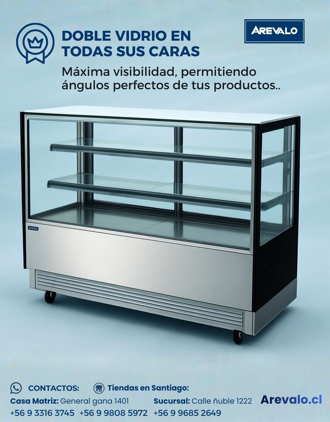 Vitrina Pastelera Cuadrada 1,5 Metro Ventus VP-1500C - Imagen 8