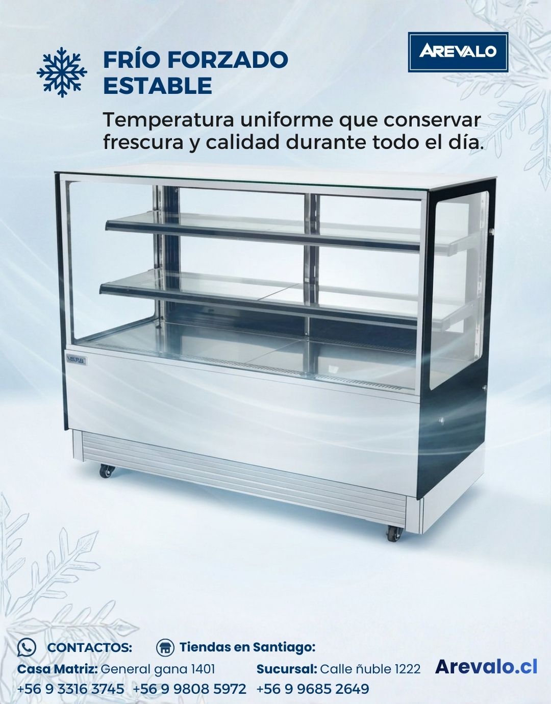 Vitrina Pastelera Cuadrada 1,5 Metro Ventus VP-1500C - Imagen 7