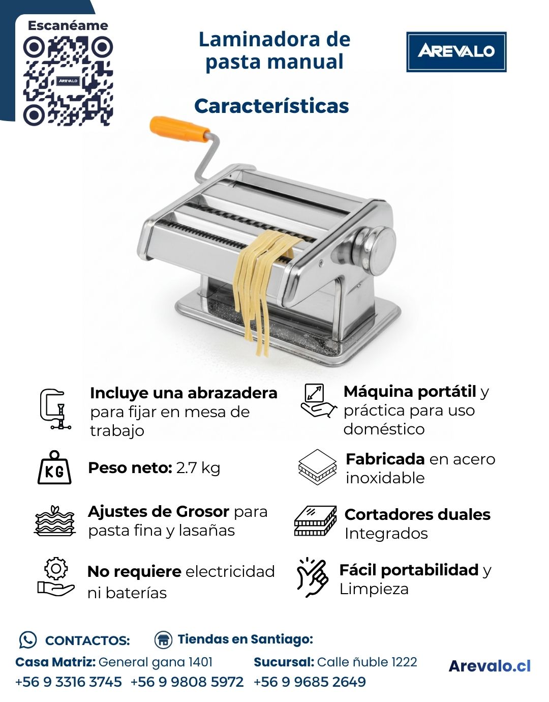 Laminadora de Pasta Manual Arevalo - Imagen 4