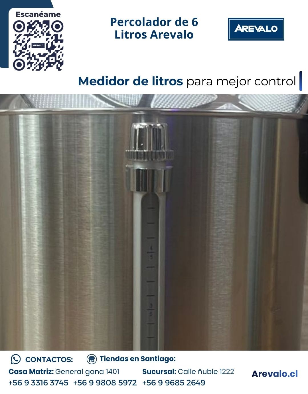 Hervidor de Agua (Percolador ) 6 Litros – AREVALO - Imagen 5