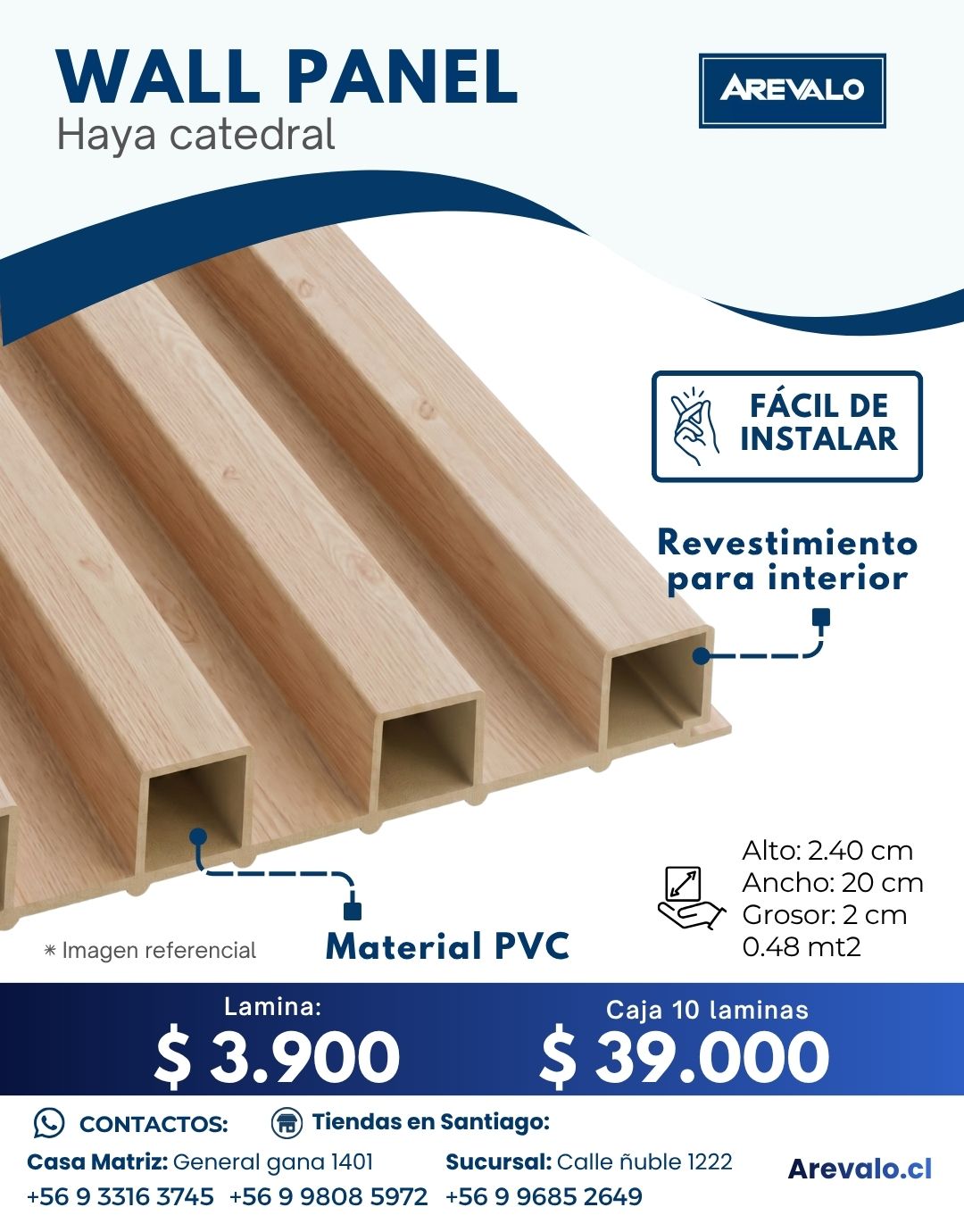 Wall Panel – Revestimiento Arevalo Color Haya Catedral