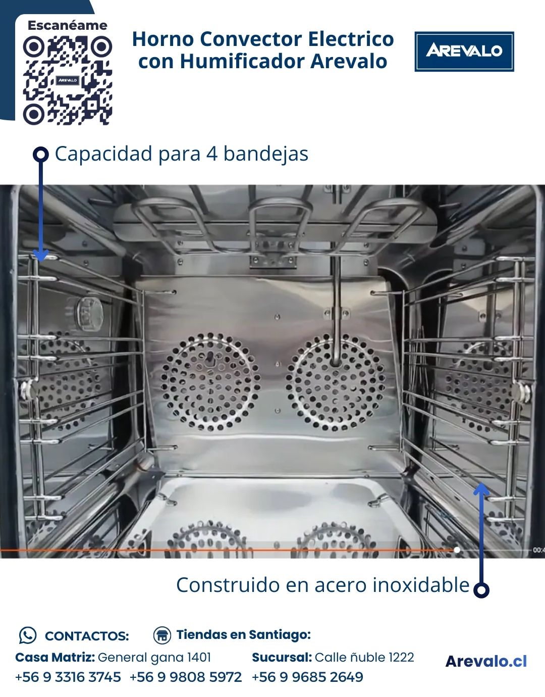Horno Convector Eléctrico con Humificador Arevalo - Imagen 5