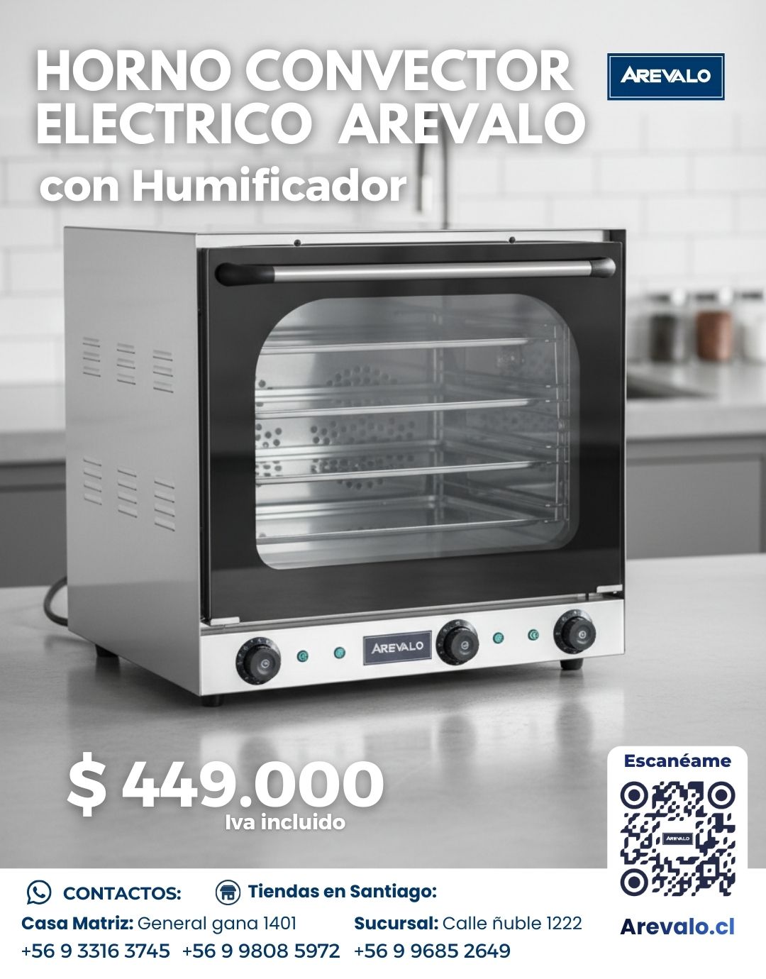 Horno Convector Eléctrico con Humificador Arevalo - Imagen 6