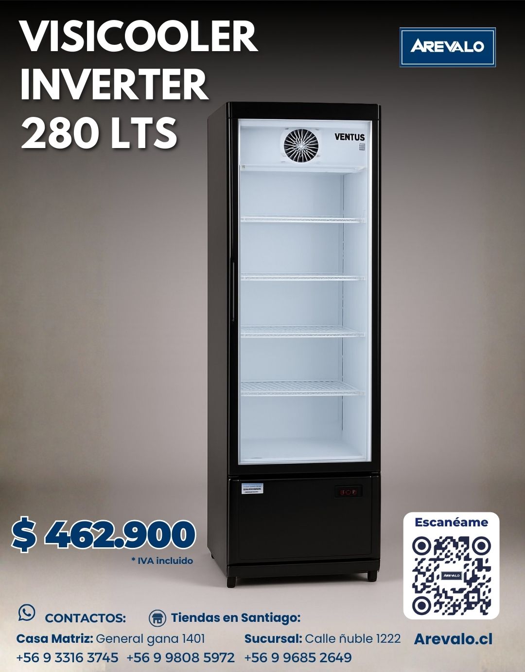 Visicooler Inverter 280 Lts 1 Puerta VC-280 INV Ventus - Imagen 8