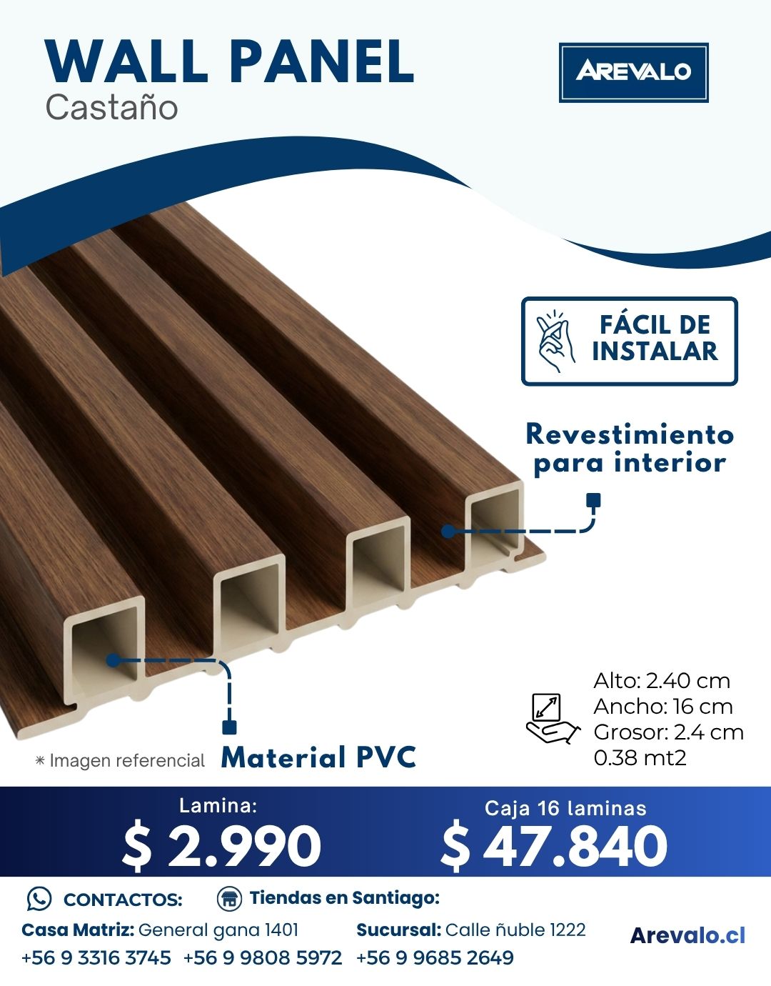 Wall Panel – Revestimiento Arevalo Color Castaño
