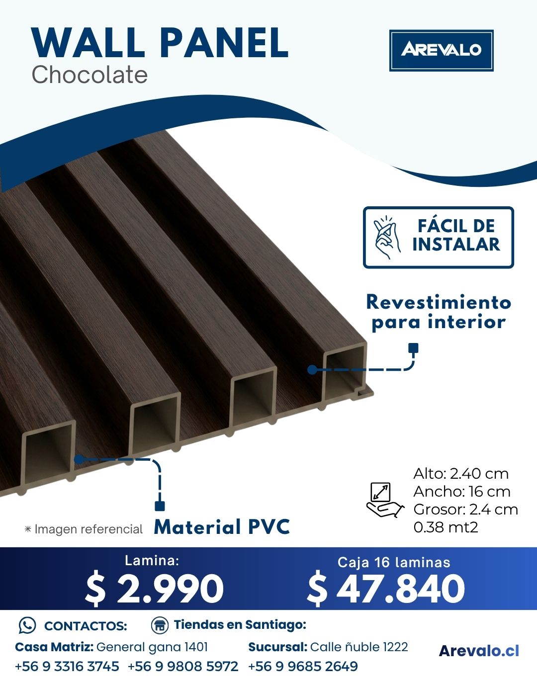Wall Panel – Revestimiento Arevalo Color Chocolate