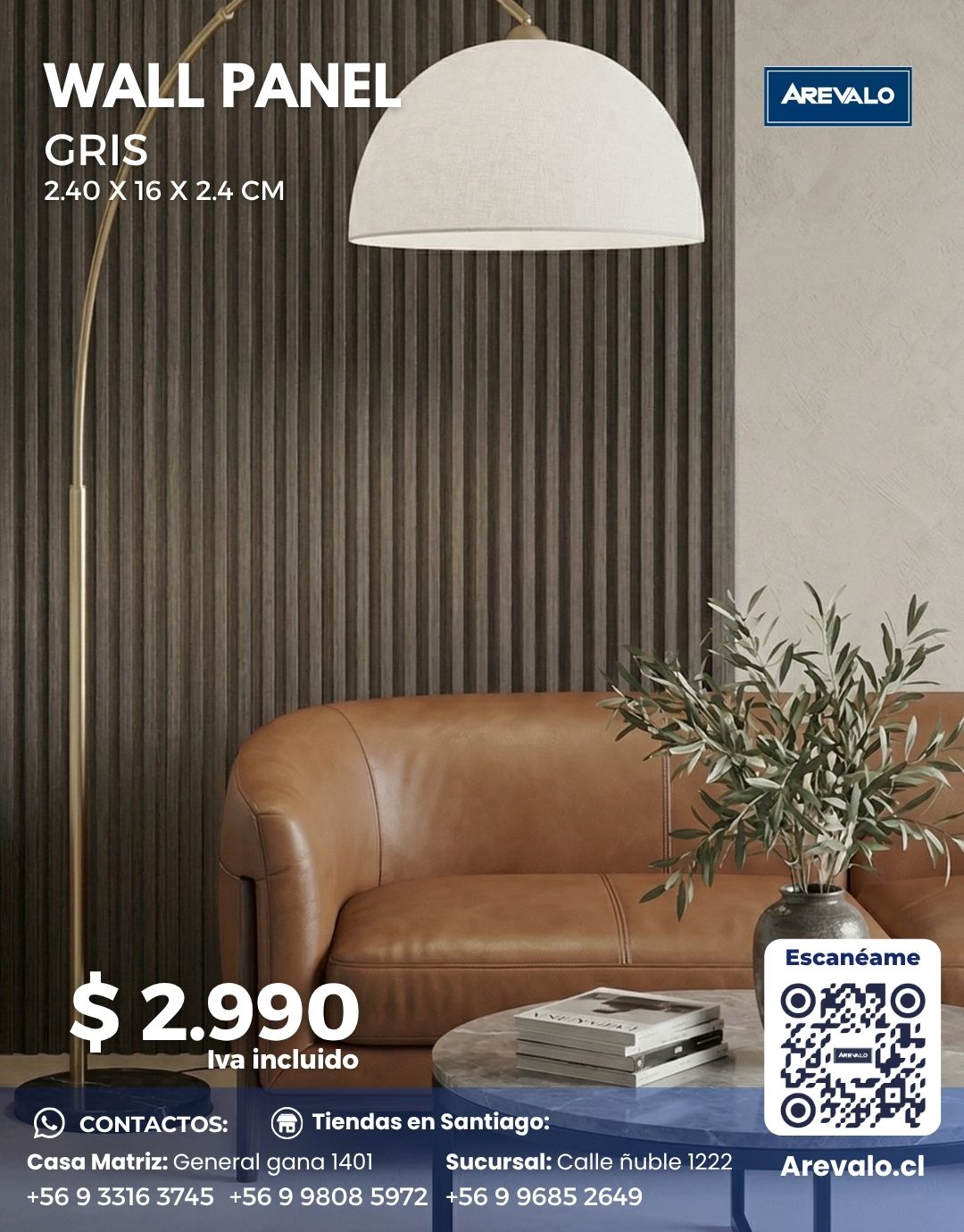 Wall Panel – Revestimiento Arevalo Color Gris - Imagen 3