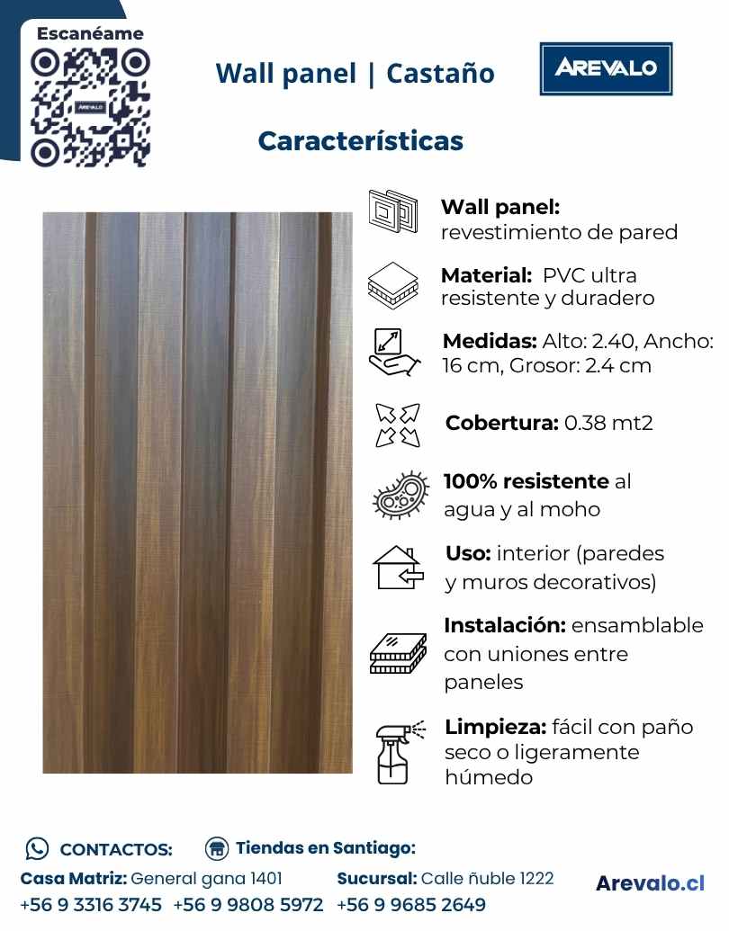 Wall Panel – Revestimiento Arevalo Color Castaño - Imagen 2
