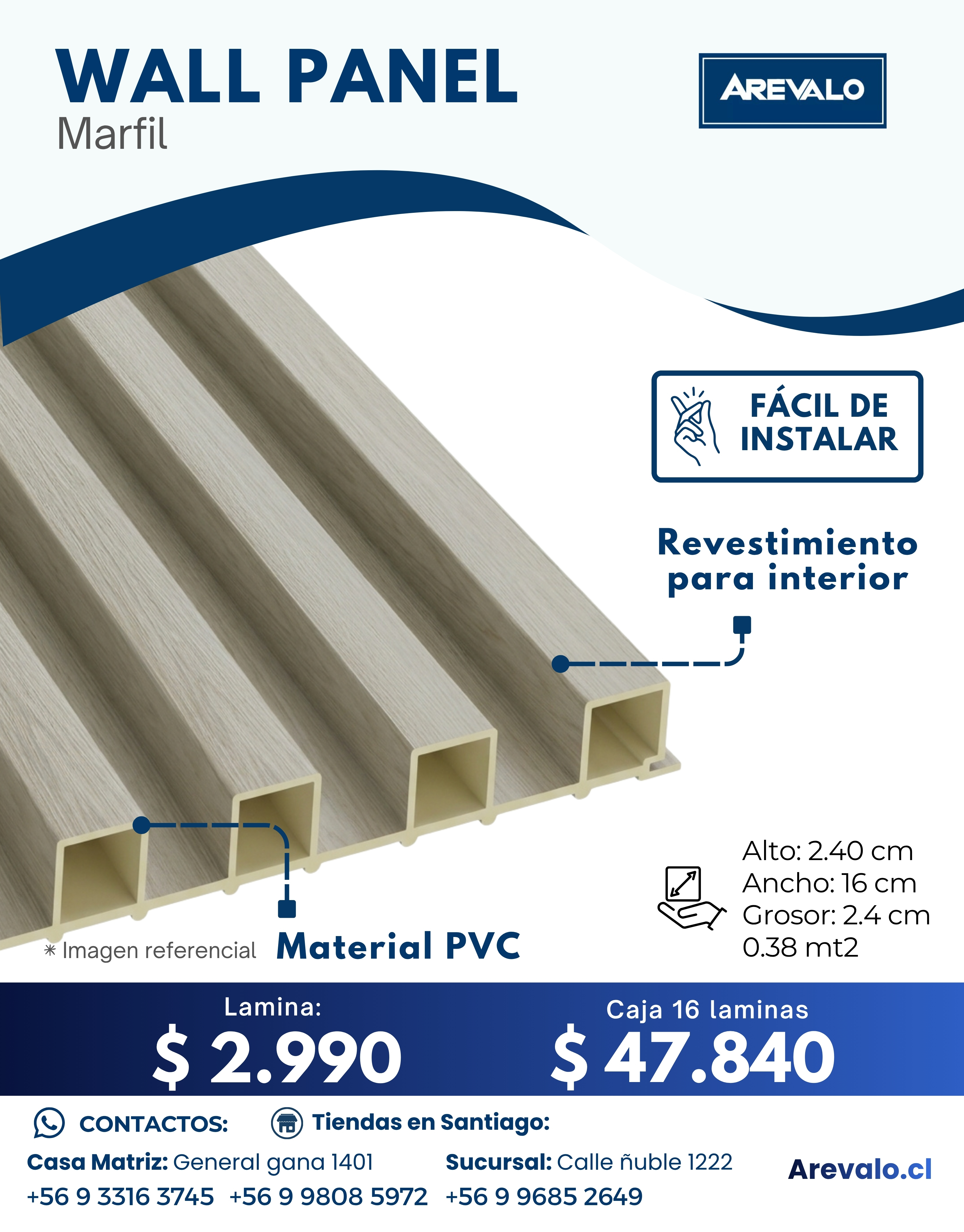 Wall Panel – Revestimiento Arevalo Color Marfil