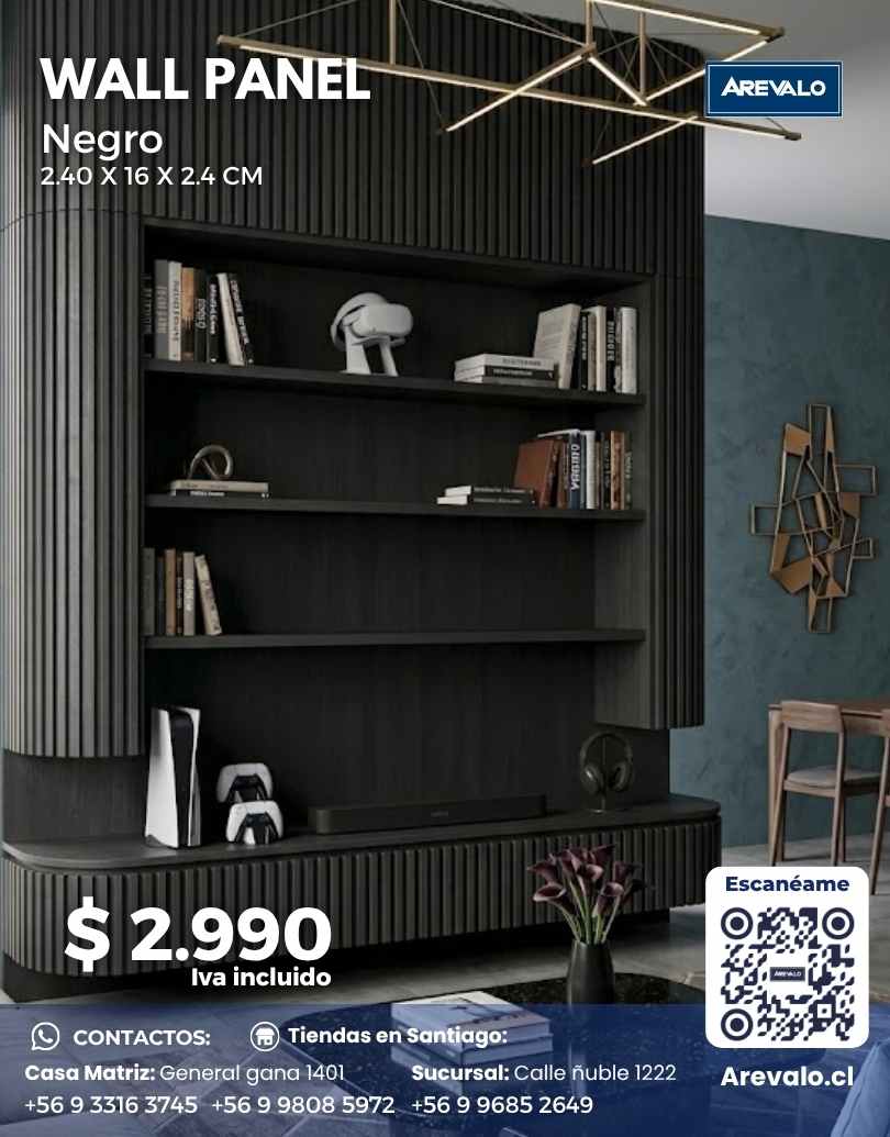 Wall Panel – Revestimiento Arevalo Color Negro - Imagen 3