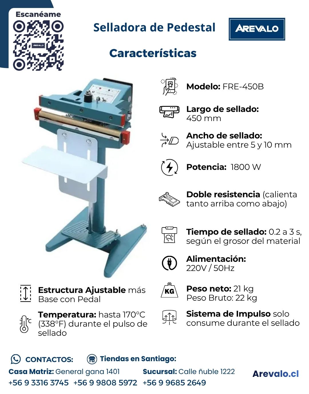 Selladora de Bolsa Pedestal Fre-450X2 - Imagen 2